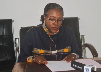 Nicole Asselé, Ancien délégué général du Clr, et fille du fondateur du parti, le 4 mai 2022, à Libreville. © Le Confidentiel