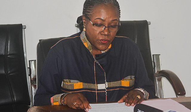 Nicole Asselé, Ancien délégué général du Clr, et fille du fondateur du parti, le 4 mai 2022, à Libreville. © Le Confidentiel