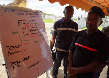Gabon – France : santé militaire, exercice antiterroriste au stade d’Agondje. © D.R.