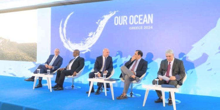 Michaël Moussa Adamo participe à la réunion préparatoire de la 9ème conférence internationale « Our Ocean Greece 2024 ». © D.R.