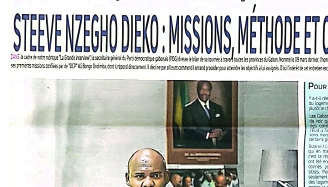 Couverture en une de Steeve Nzegho Dieko dans le journal l'Union. © Le Confidentiel.